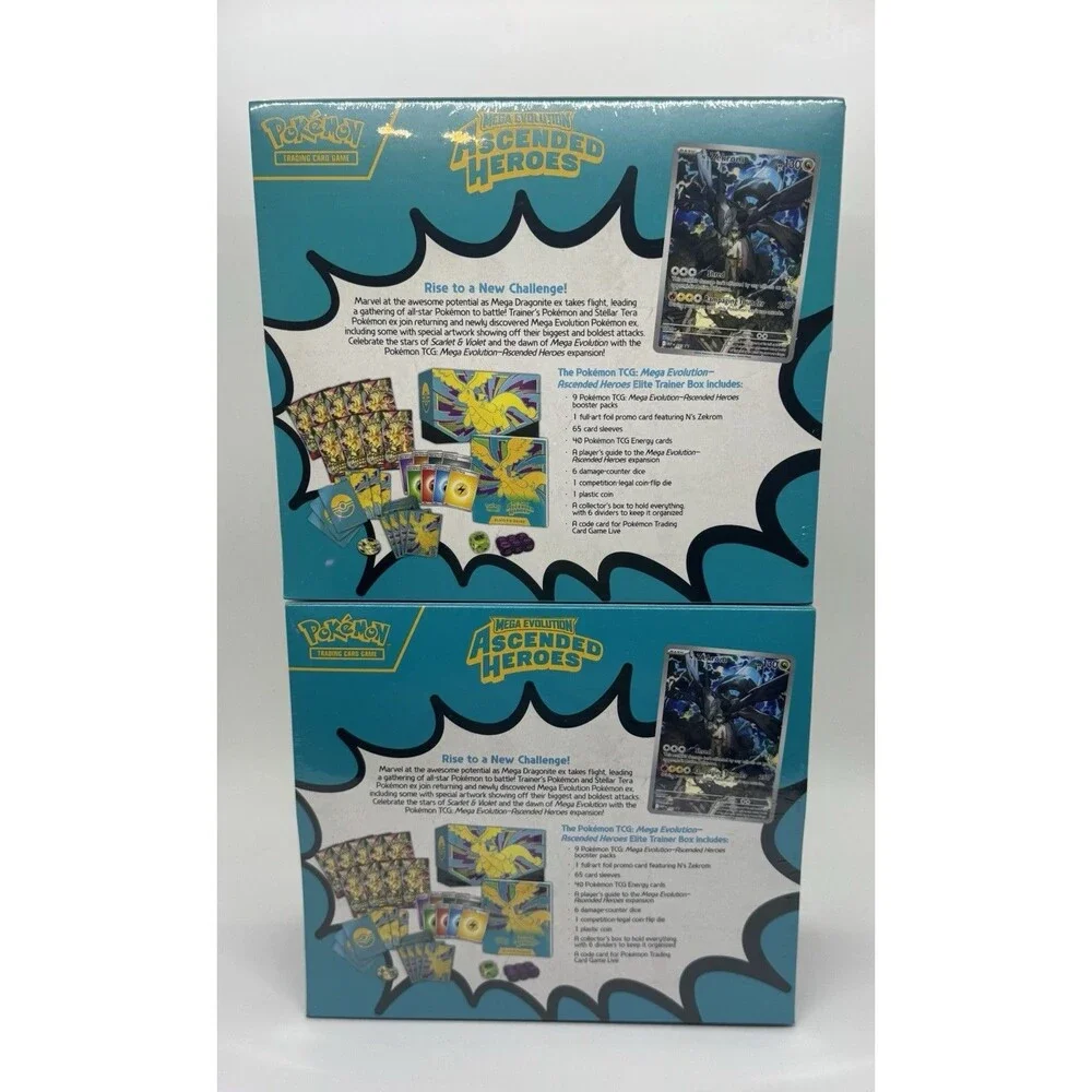 Pokemon TCG Mega Evolution Ascended Heroes Elite Box ETB X2 + Tin X1 New Sealed